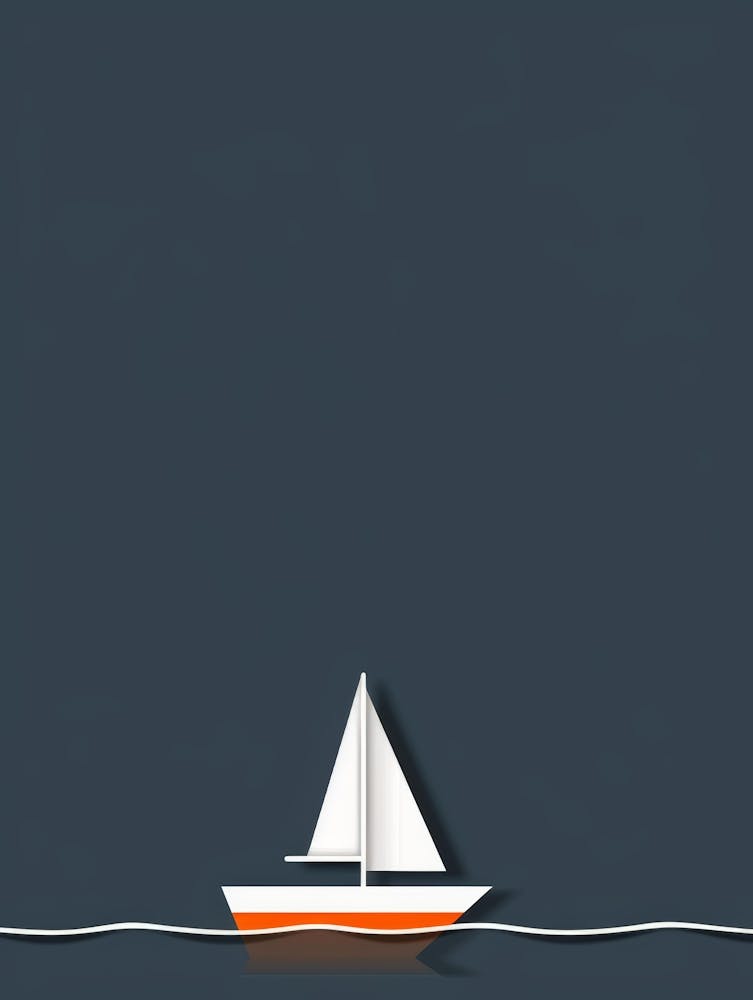 Paper Boat On The Sea