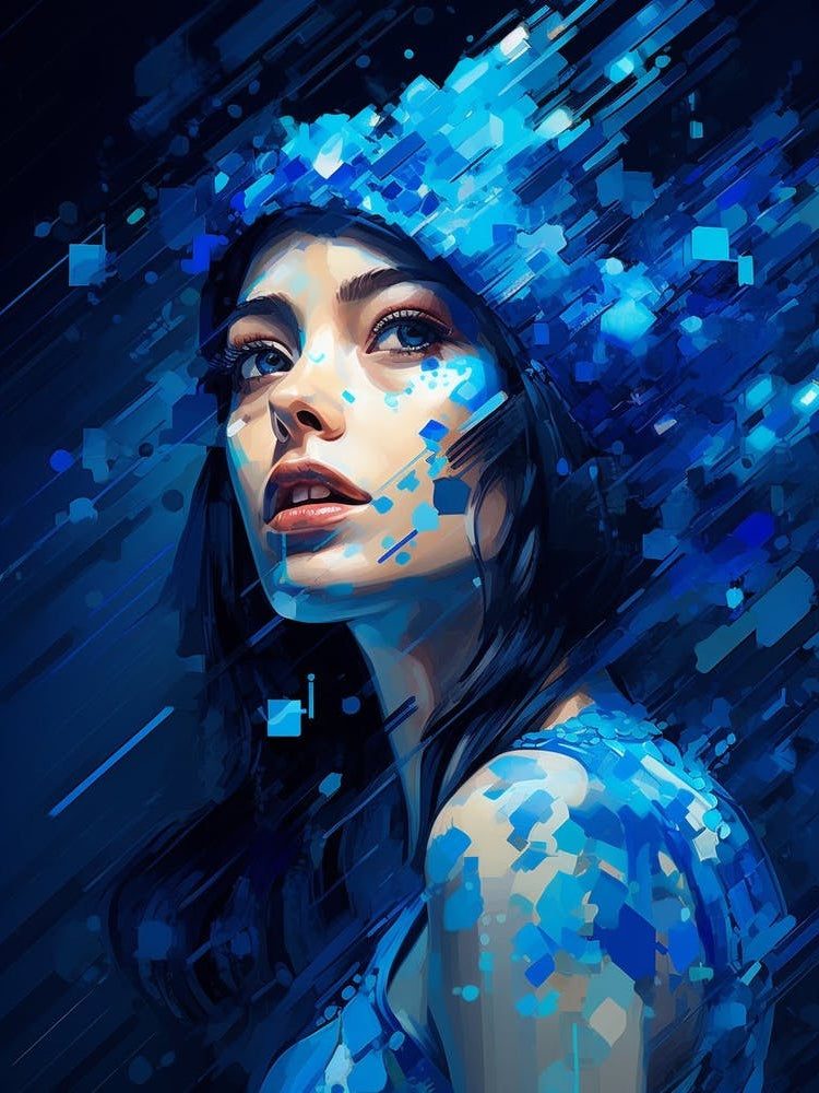 Digital Pixelation Abstract Lady 10