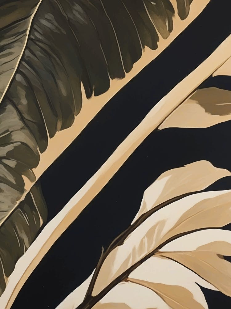 Abstract leaves neutral colors