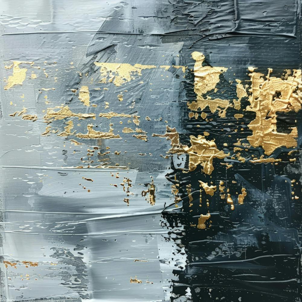 Abstract Painting, Black And Gold