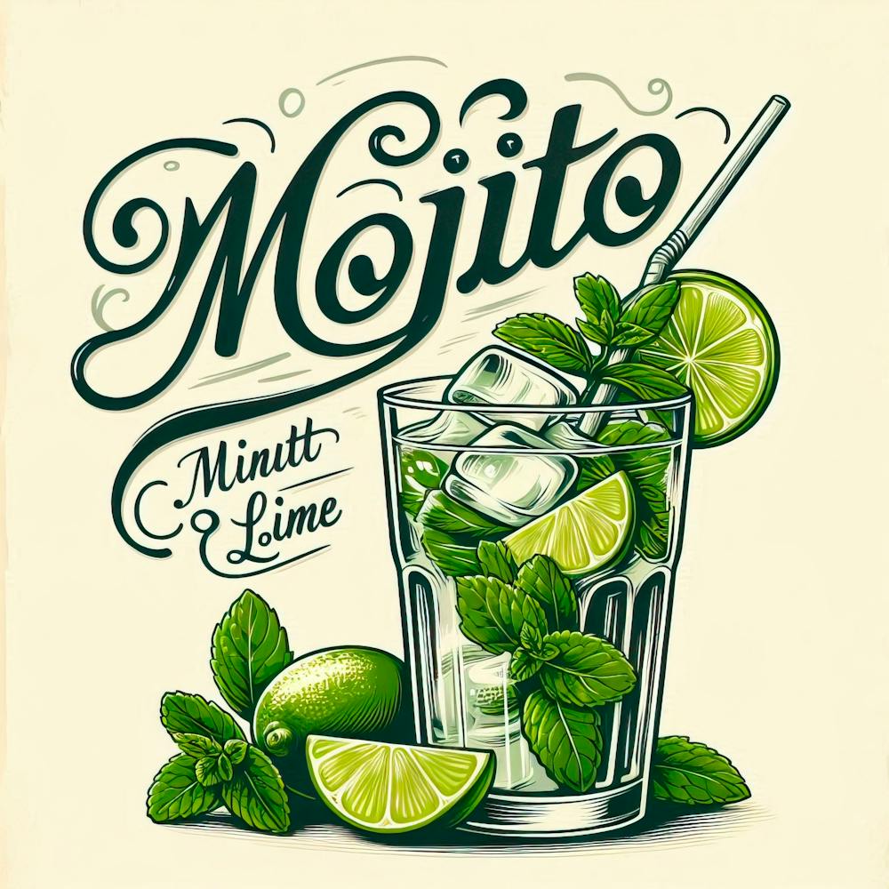 Vintage Mojito Poster Title Mojito