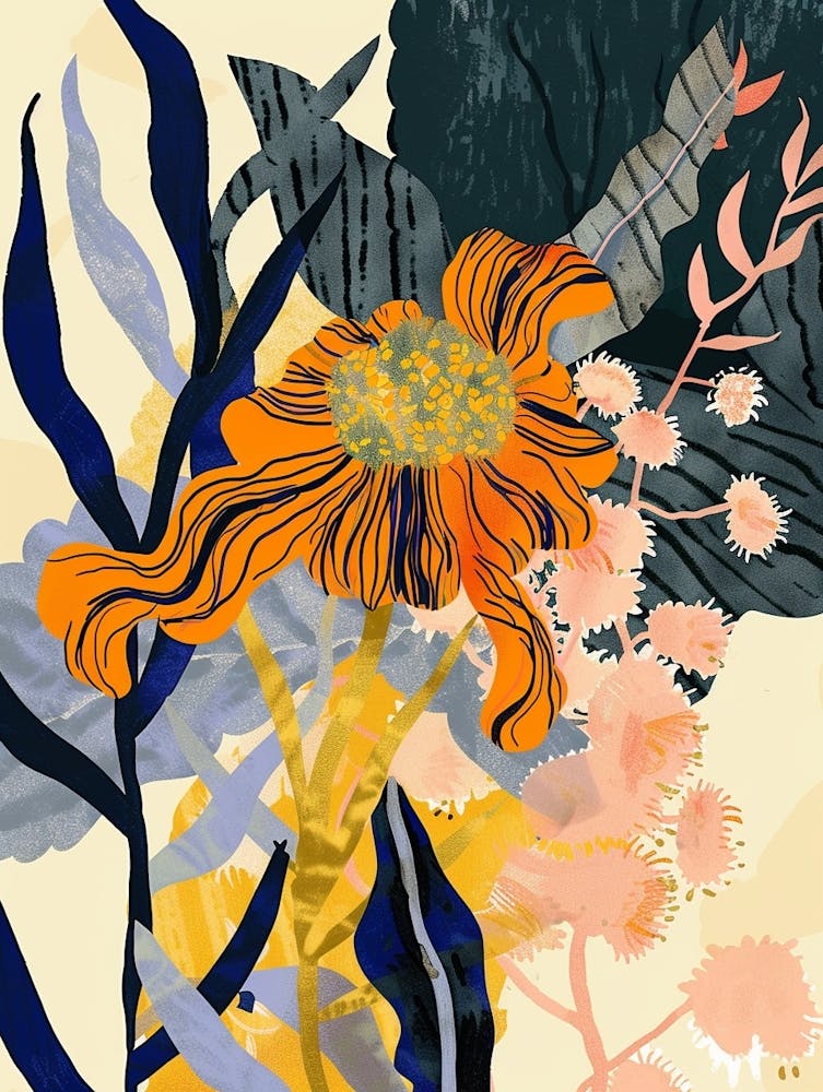 Colourful Flower Illustration Marigold 4