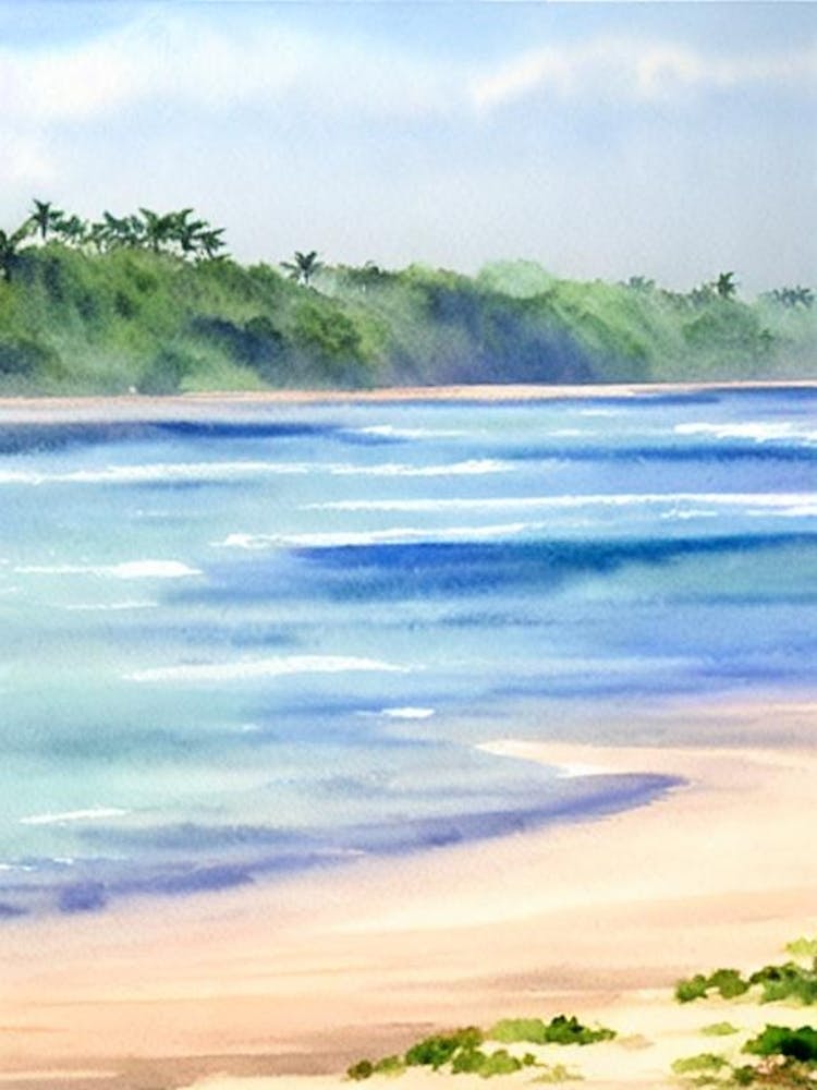 Ngwe Saung Beach, Myanmar Watercolour