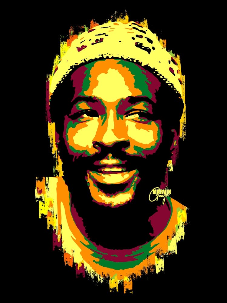 Marvin Gaye Soul Music SInger in Pop Art Illustration