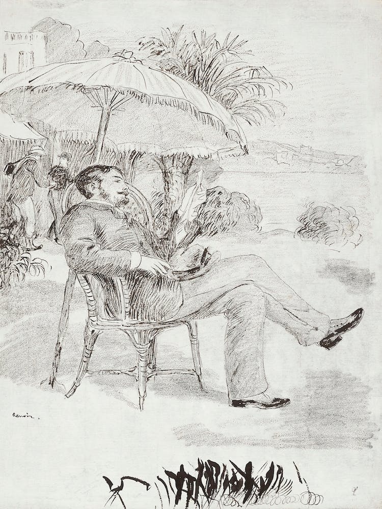 On The Terrace Of A Hotel In Bordighera The Painter Jean Martin Reviews His Bill, Pierre Auguste Renoir