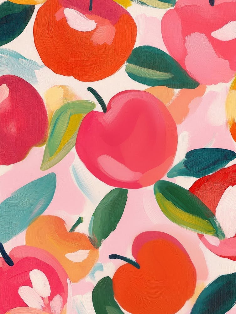 Äpfel Gouache-Gemälde