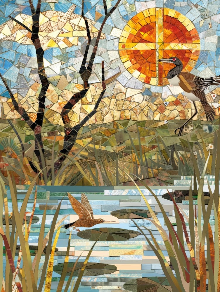 Mosaic Bird Painting
