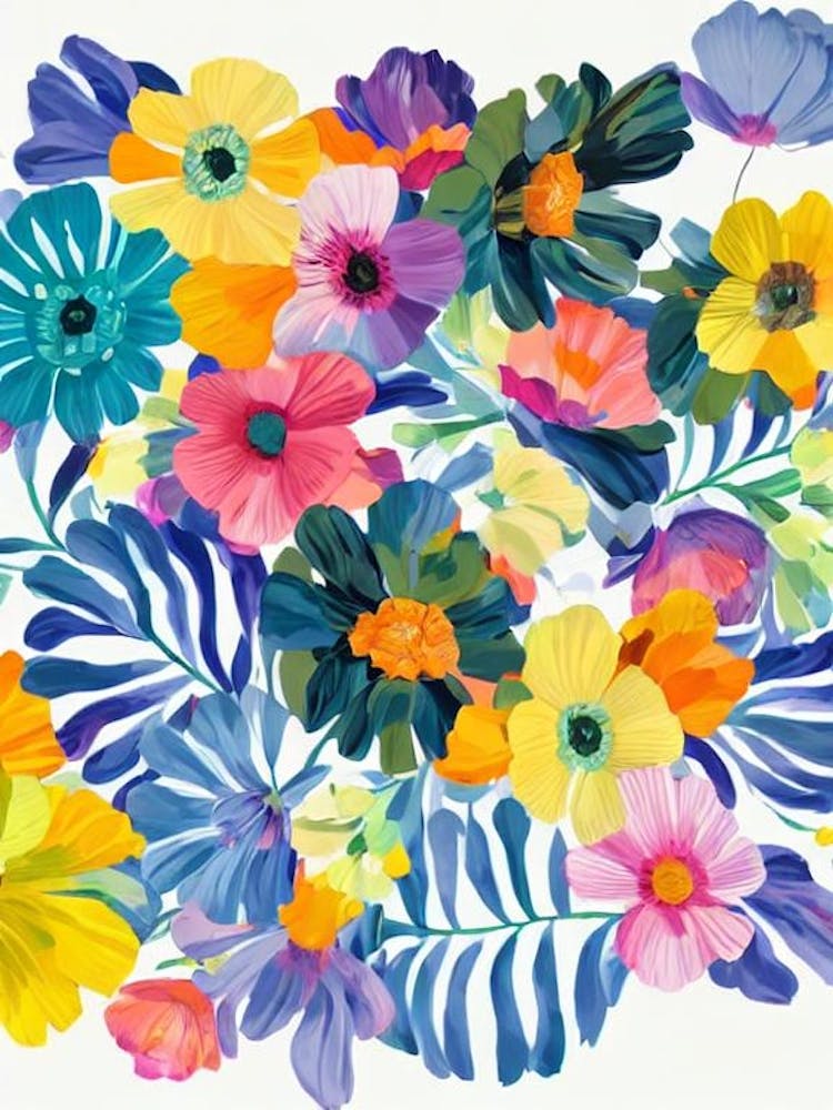 Anemone Modern Colourful Flower