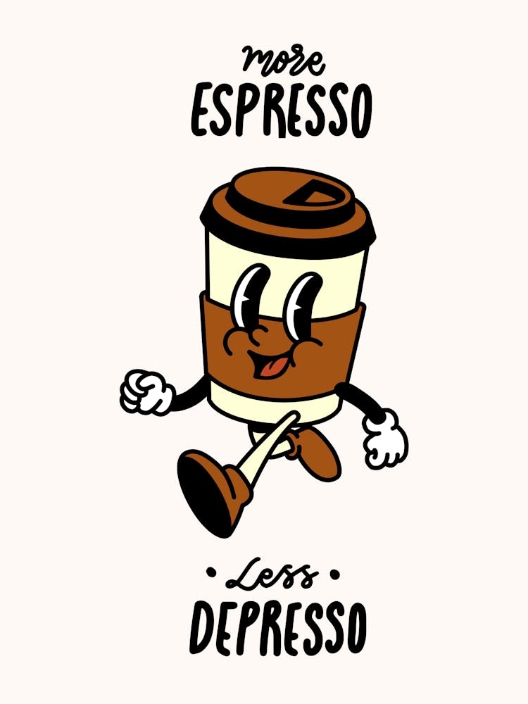 More Espresso Less Depresso Retro Vintage Kitchen
