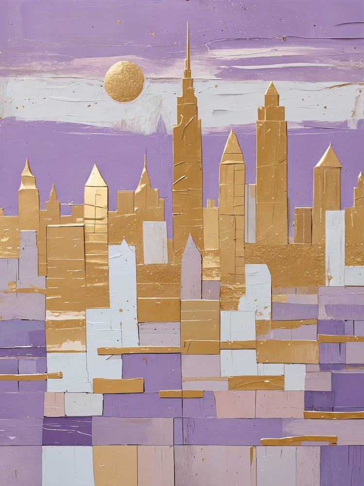 Abstract Purple City Skyline no3