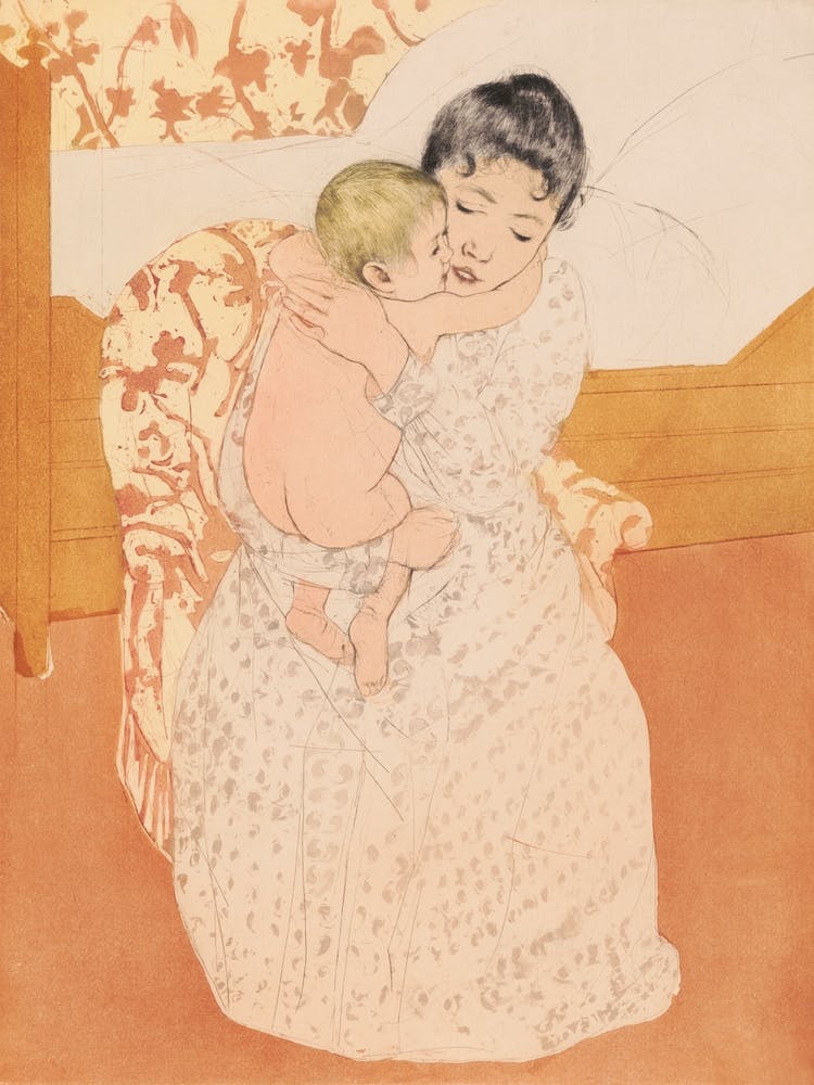 Maternal Caress, Mother And Baby, Mary Cassatt