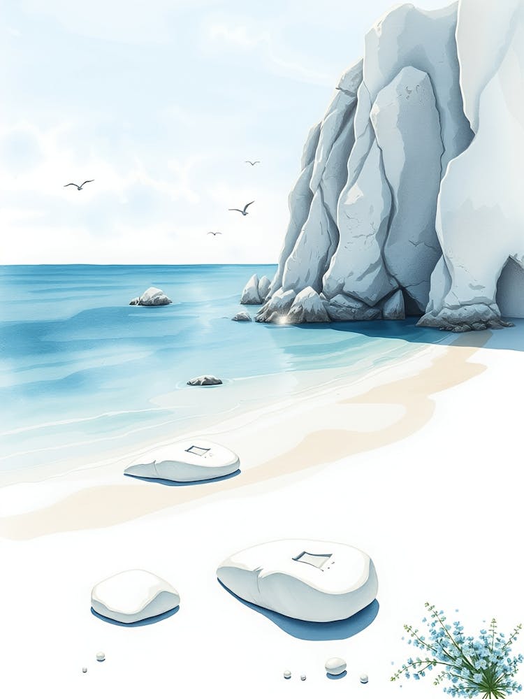 White Rocks On The Beach