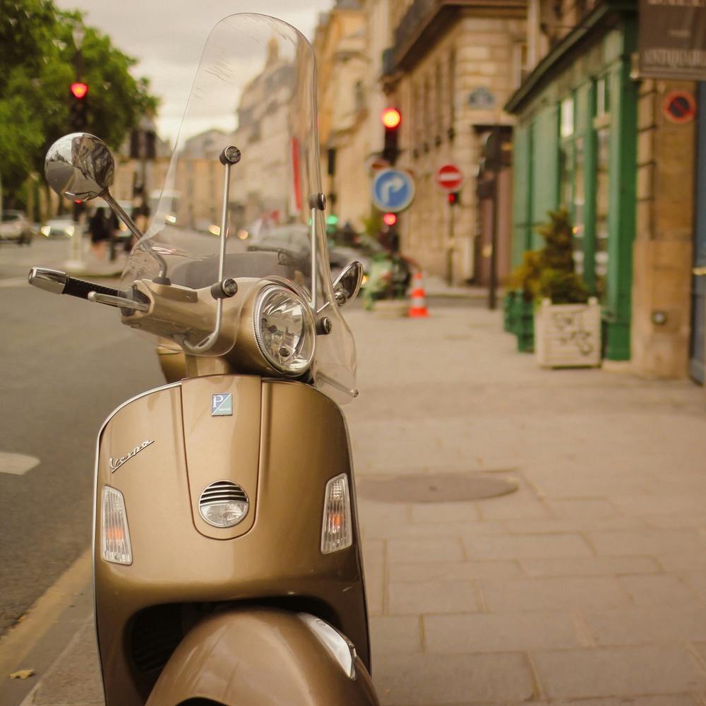 Vespa In Paris Square