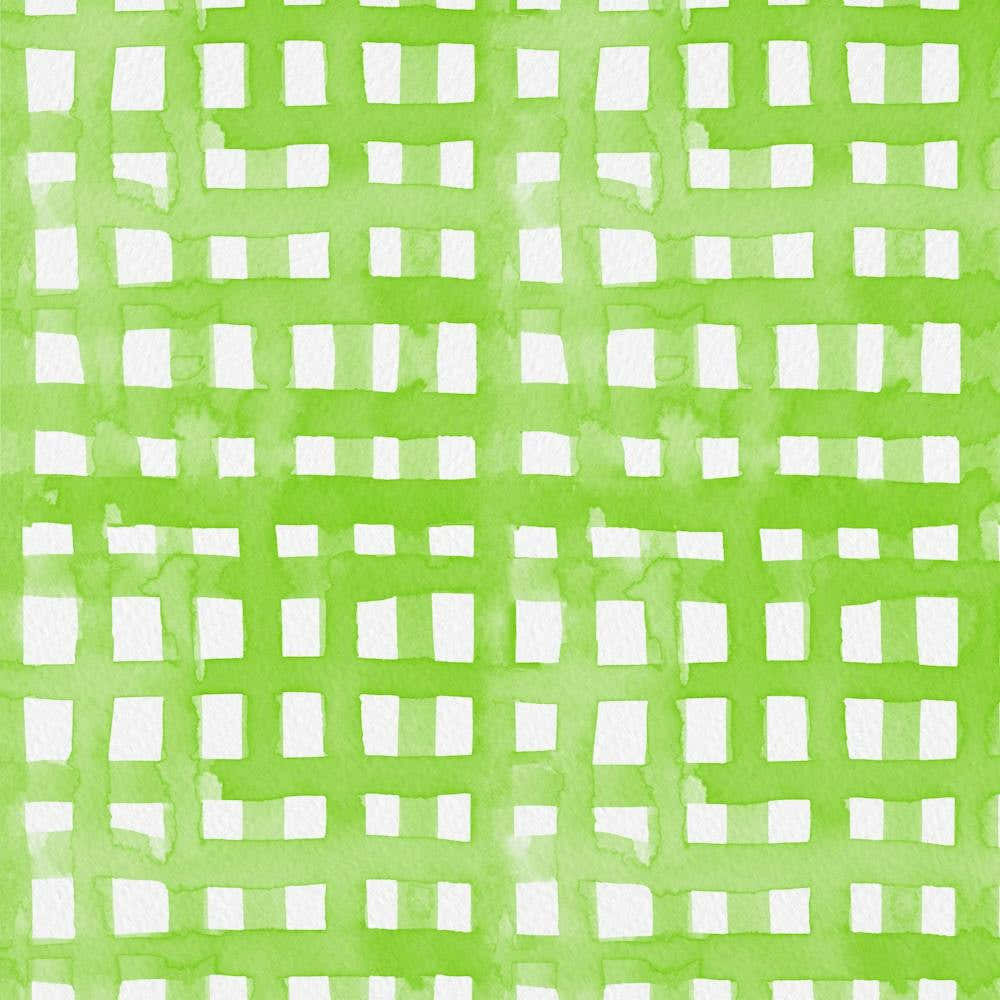 Watercolor Spring Green Grid