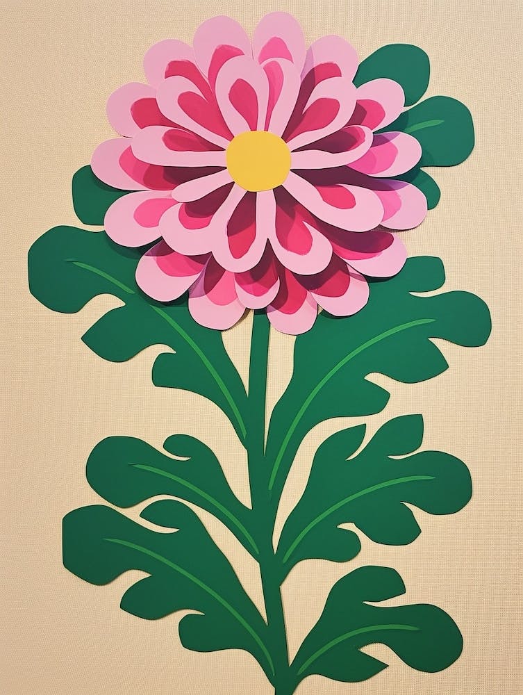 Cut Out Style Flower Art Chrysanthemum 4