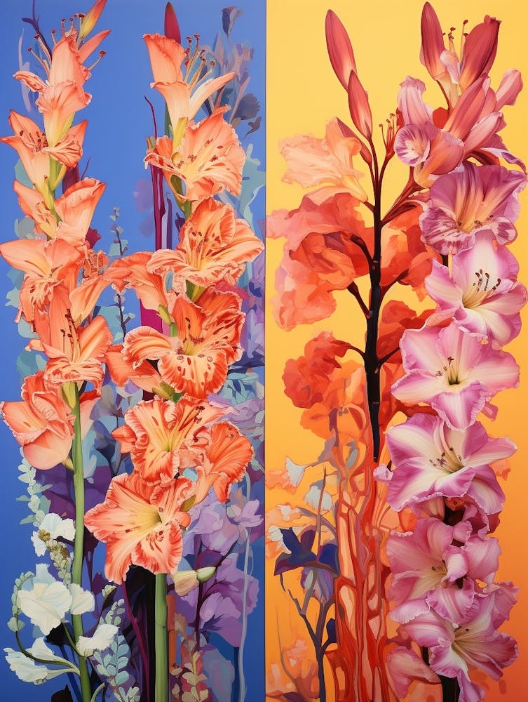 Surreal Florals Gladiolus 3 Flower Painting