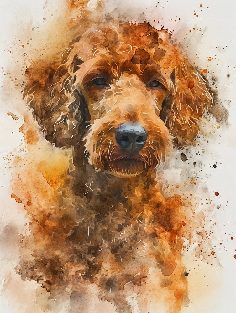 Poodle Watercolor Painting 3