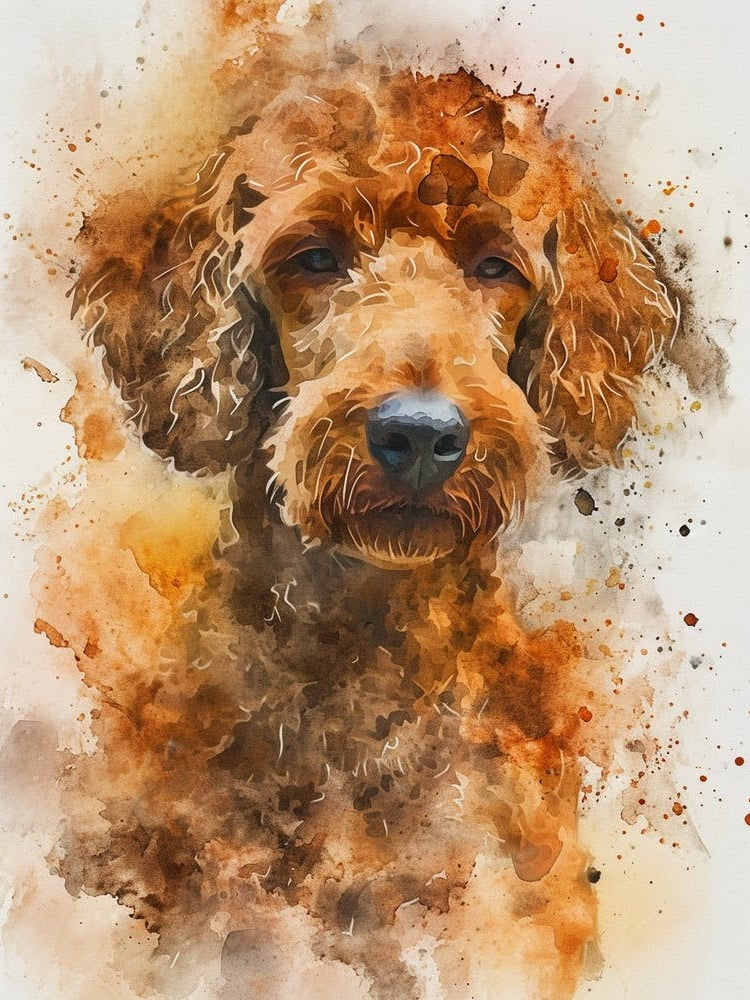 Poodle Watercolor Painting 3