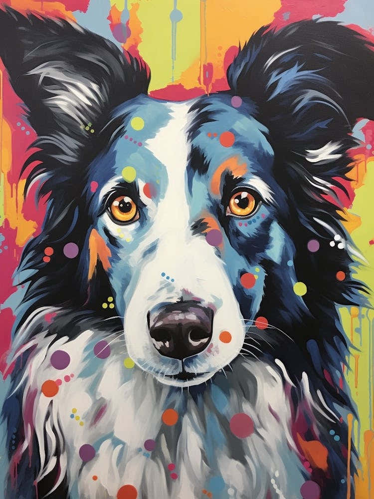 Border Collie Pop Art Paint 3