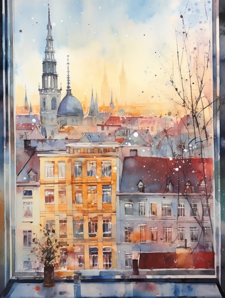 Winter Cityscape Vienna Austria 2