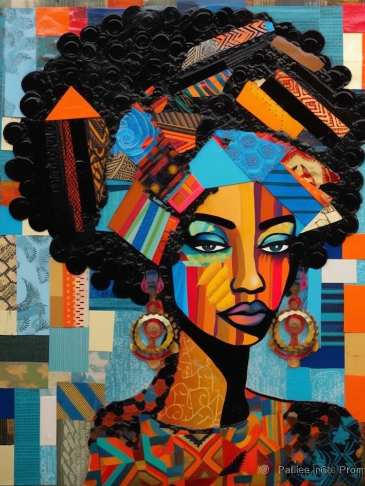 Afro Patchwork Portrait 4