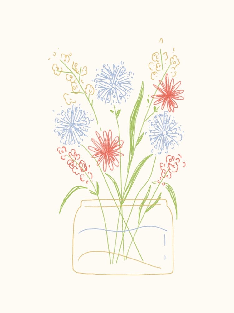 Flowers Drawing Print