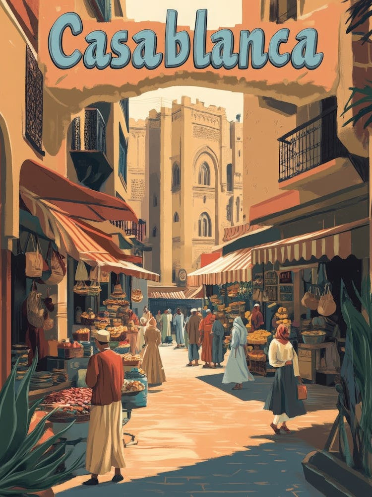 Aihrgdesign A Classic 1960s Travel Poster For Casablanca