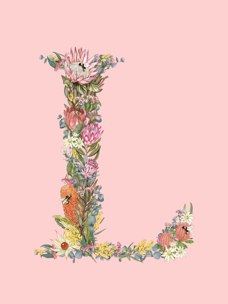 L Pink Alphabet Letter