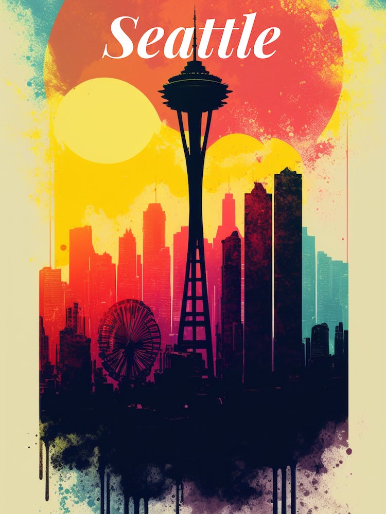 Travel Poster Wall Art Seattle.
