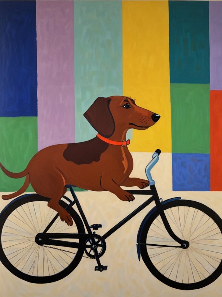 Dachshund On A Bike