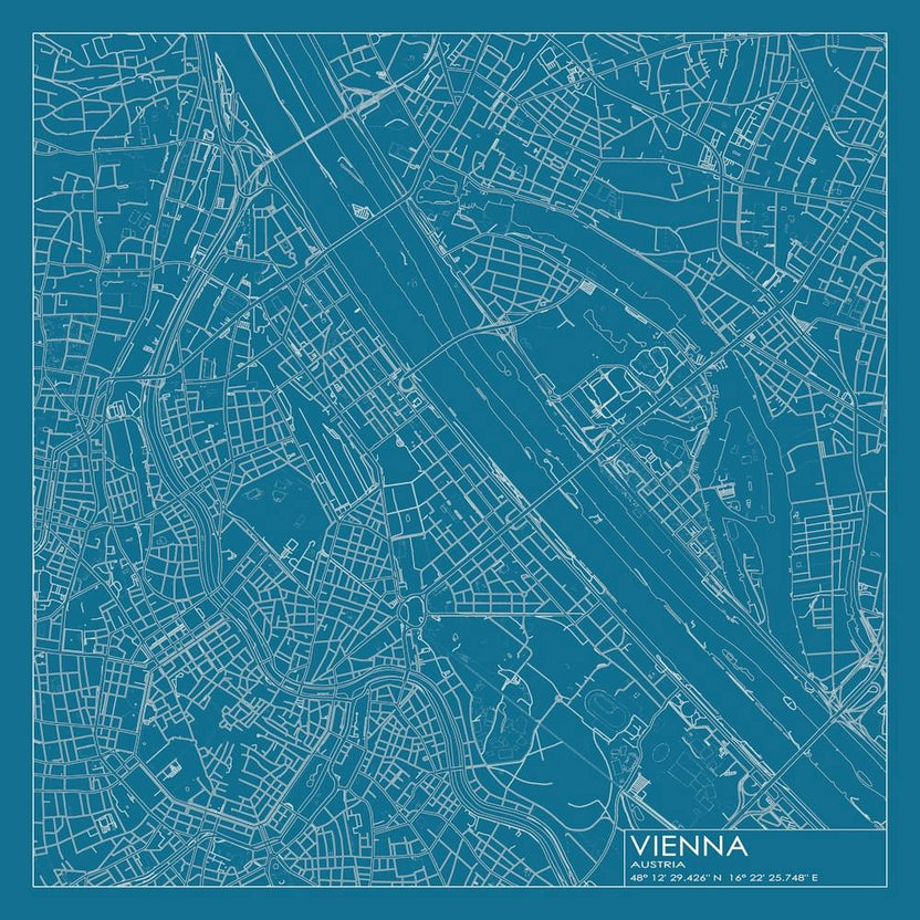 Vienna Austria city map blueprint design
