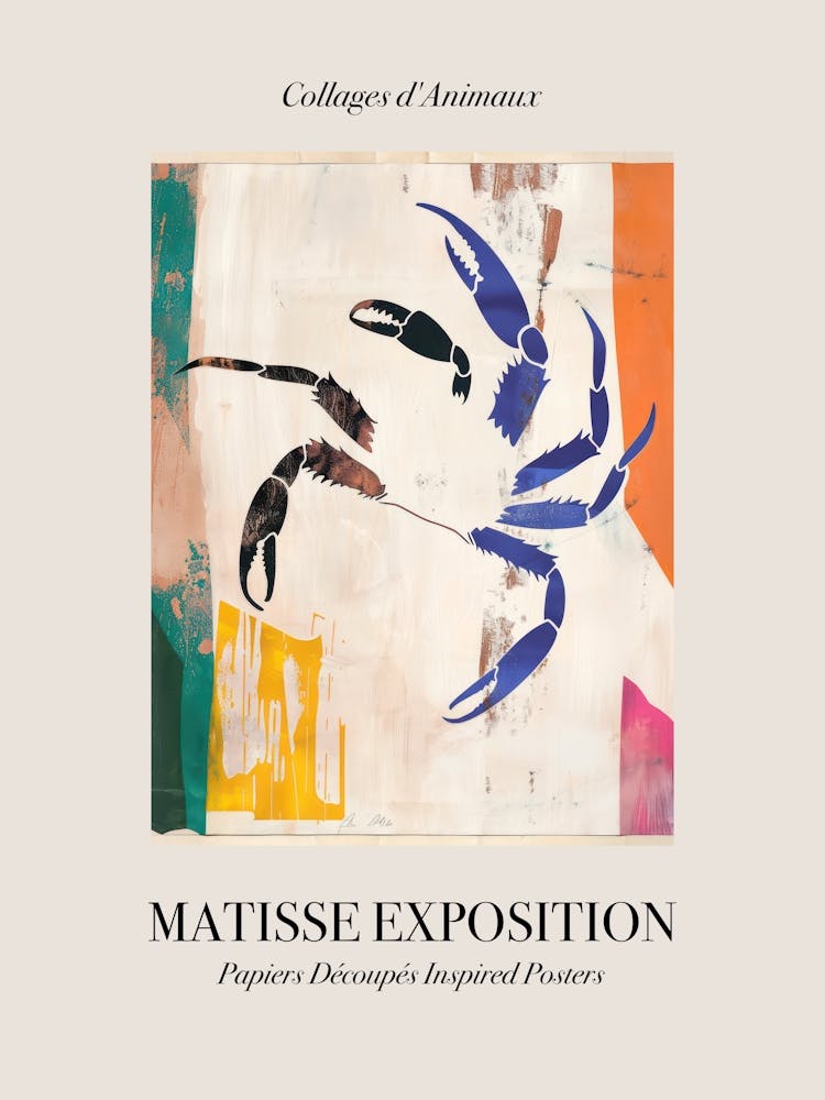 Crab 3 Matisse Inspired Exposition Animals Poster