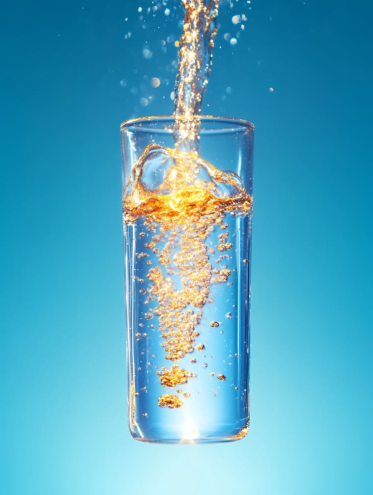 Water Splashing Into A Glass