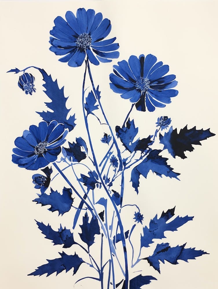 Blue Botanical Asters 3