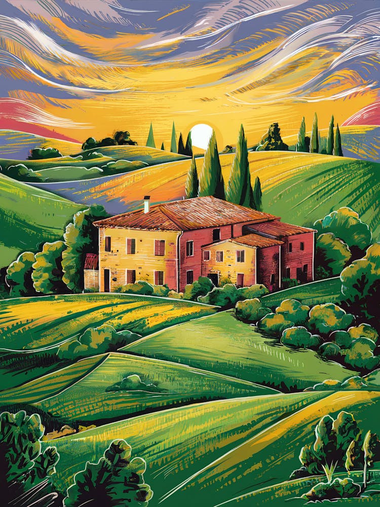 Sunset In Tuscany