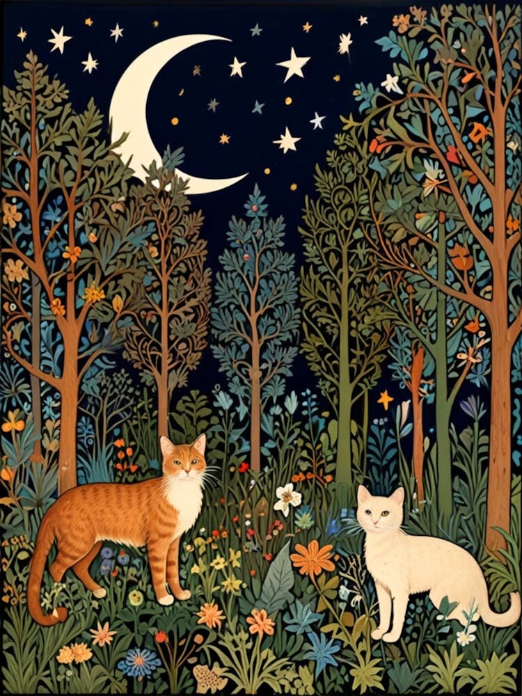 William Morris Cats In The Forest