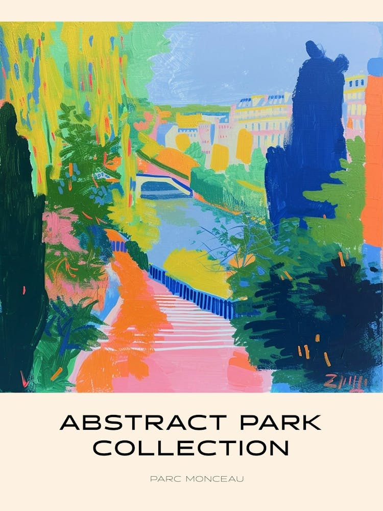 Abstract Park Collection Poster Parc Monceau Paris France 3