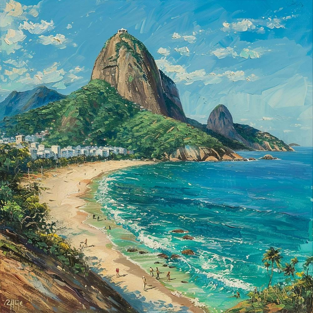 A Sugarloaf Mountain In Rio De Janeiro Oil Paint 1719996612 2
