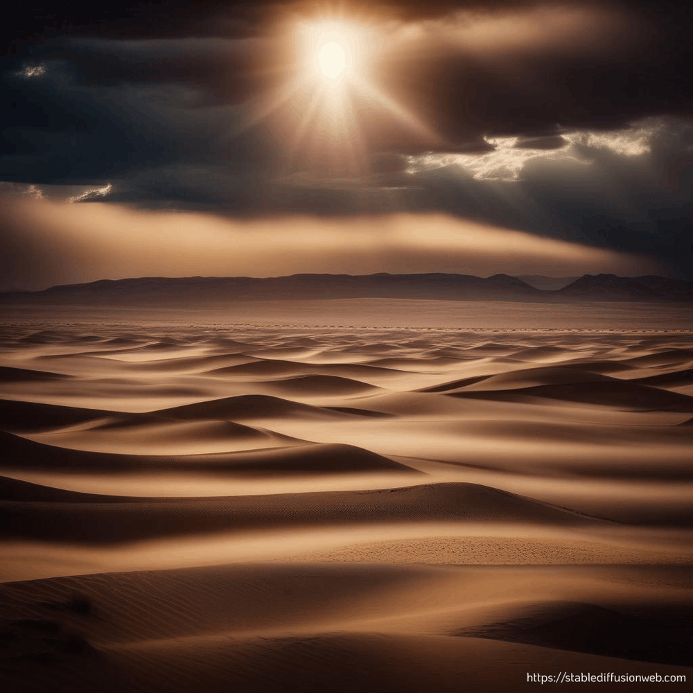 Sunrise Over The Sand Dunes