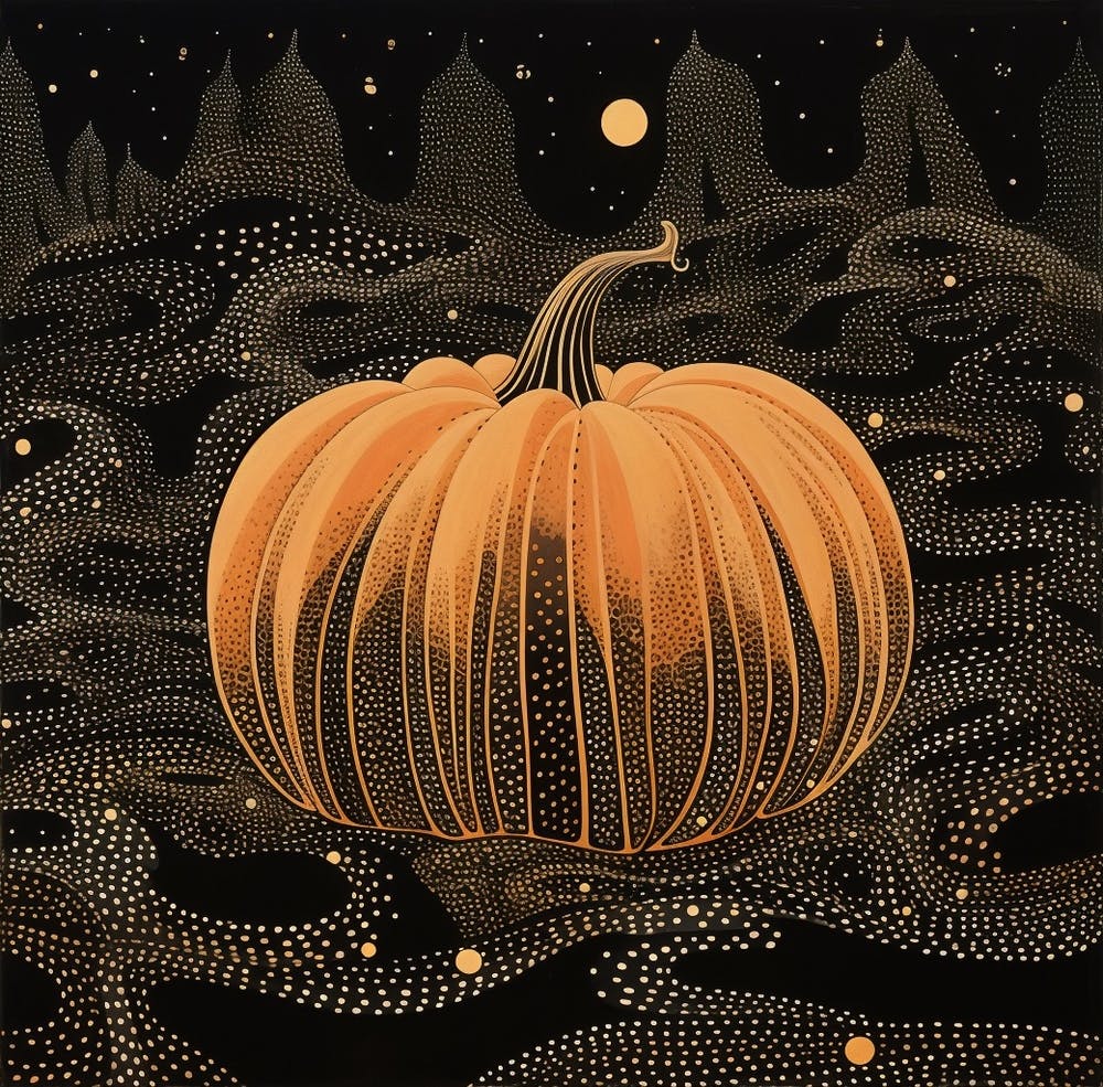 Yayoi Kusama Inspired Pumpkin Black And Orange 2