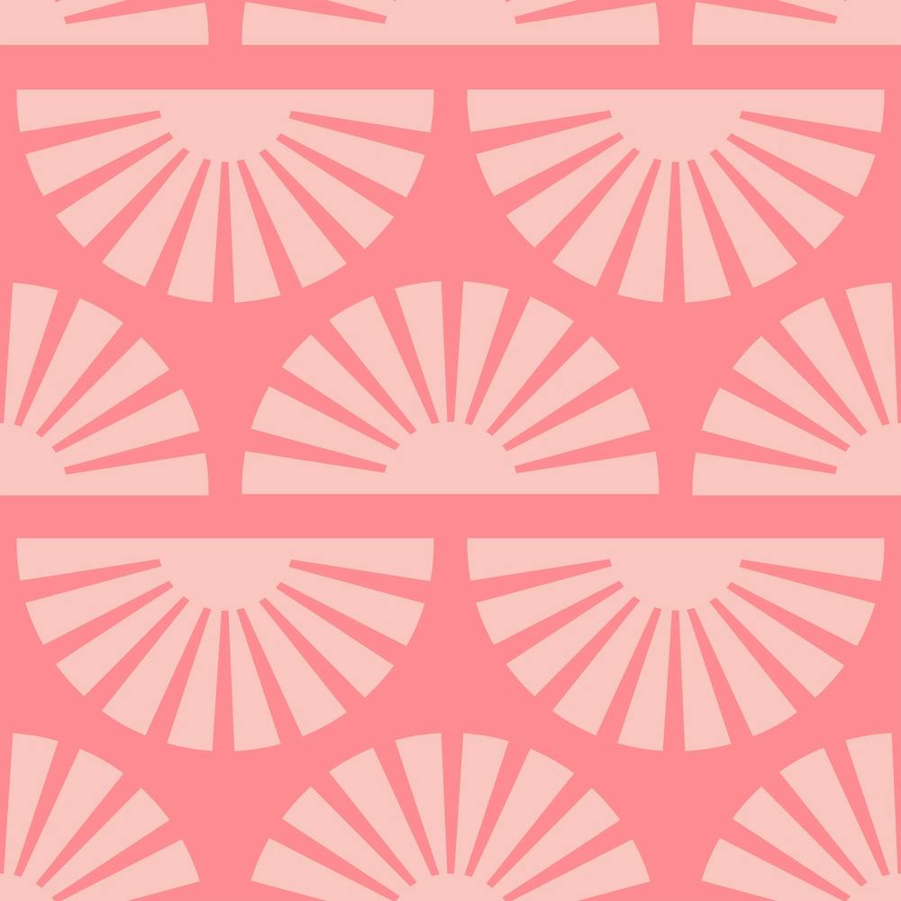 Geometric Pattern With Light Suns On Vibrant Pink Square