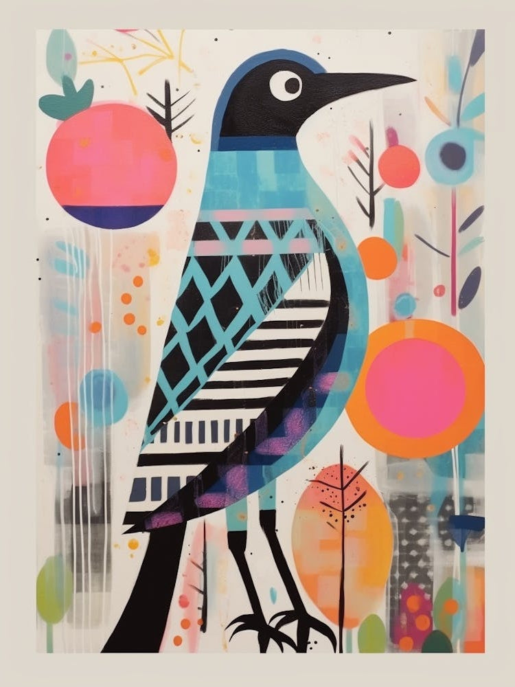 Colourful Scandi Bird Grey Plover 1