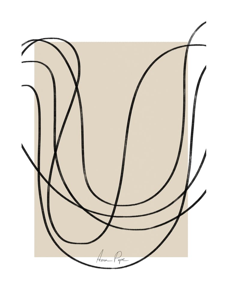 Abstract Waves On Beige