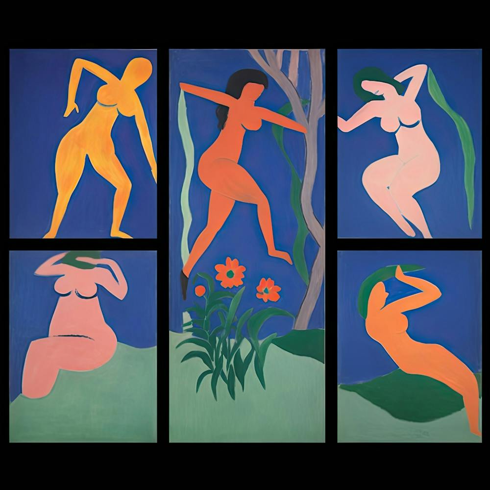 Tanzende Frauen, Formstudie, Die Matisse Inspirierte Kunstkollektion 4