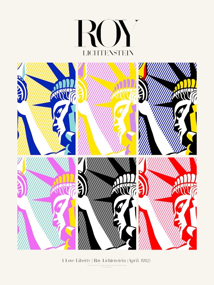 I Love Liberty Poster|Roy Lichtenstein 1982