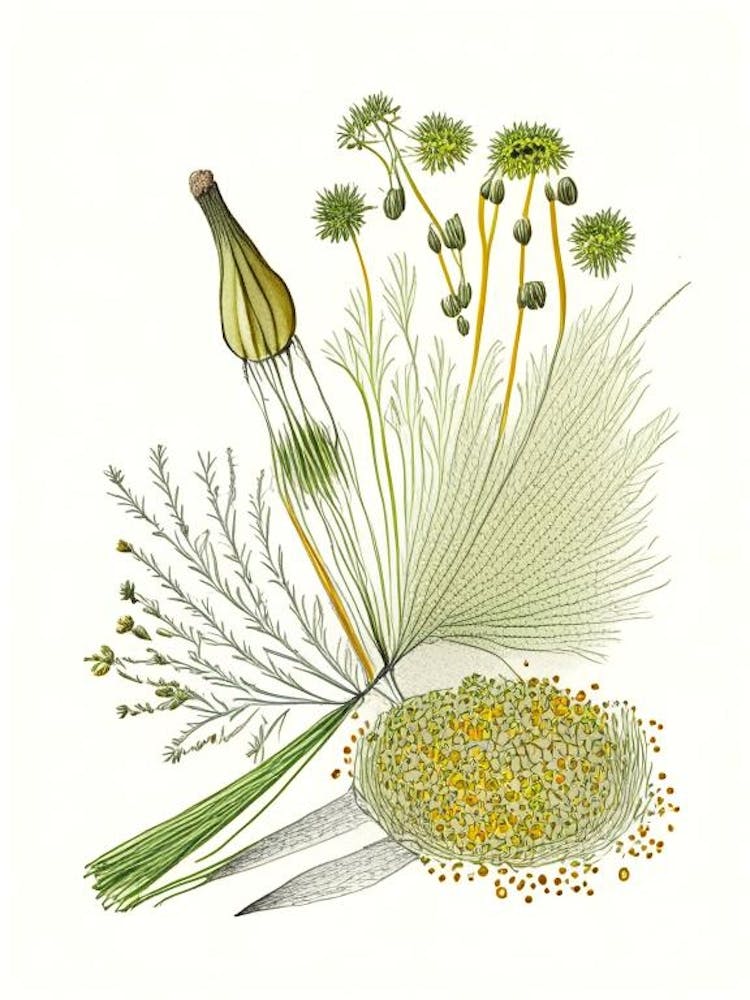 Graines de Fenouil Épices et Herbes Illustration au Crayon 5