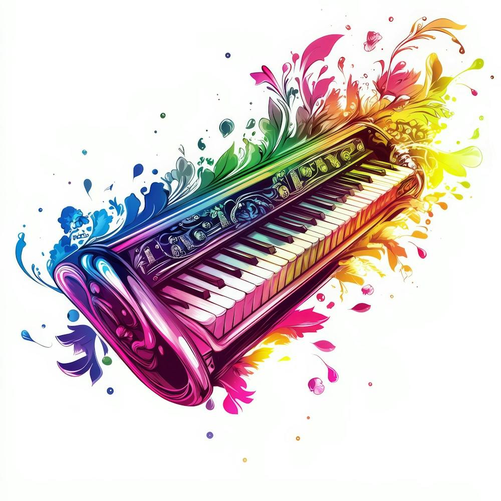 Farbenfrohes Klavier
