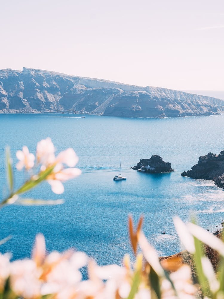 Sailboat At Santorini Island