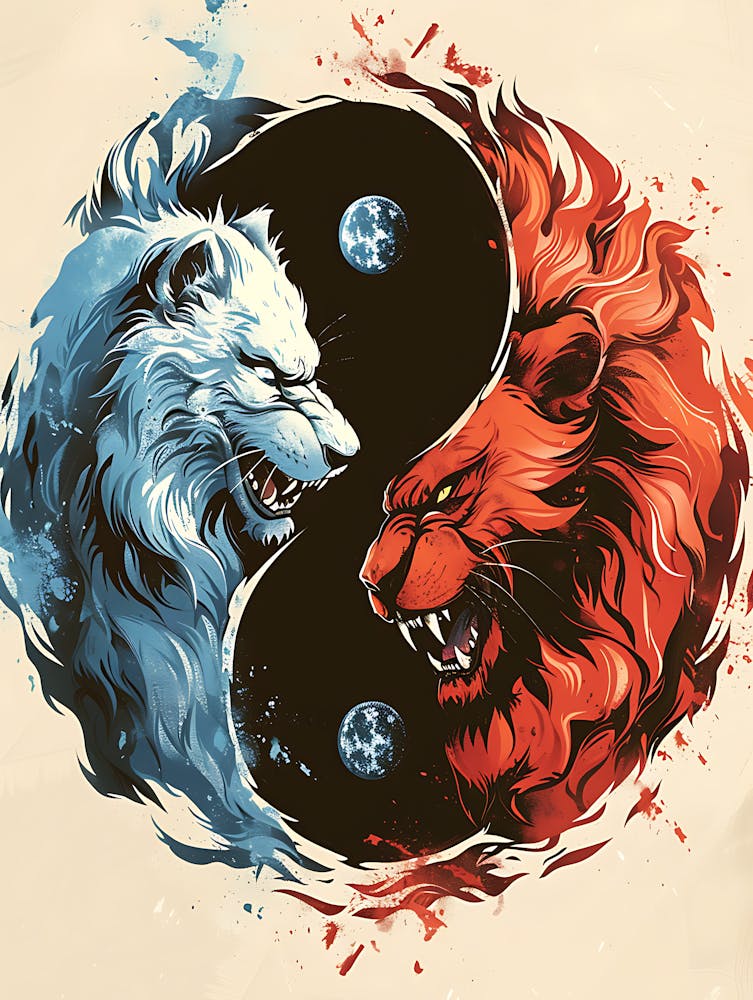 Badass Lion And Wolf 7