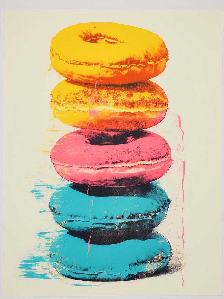 Donut Pop Art Risograph Inspired 3